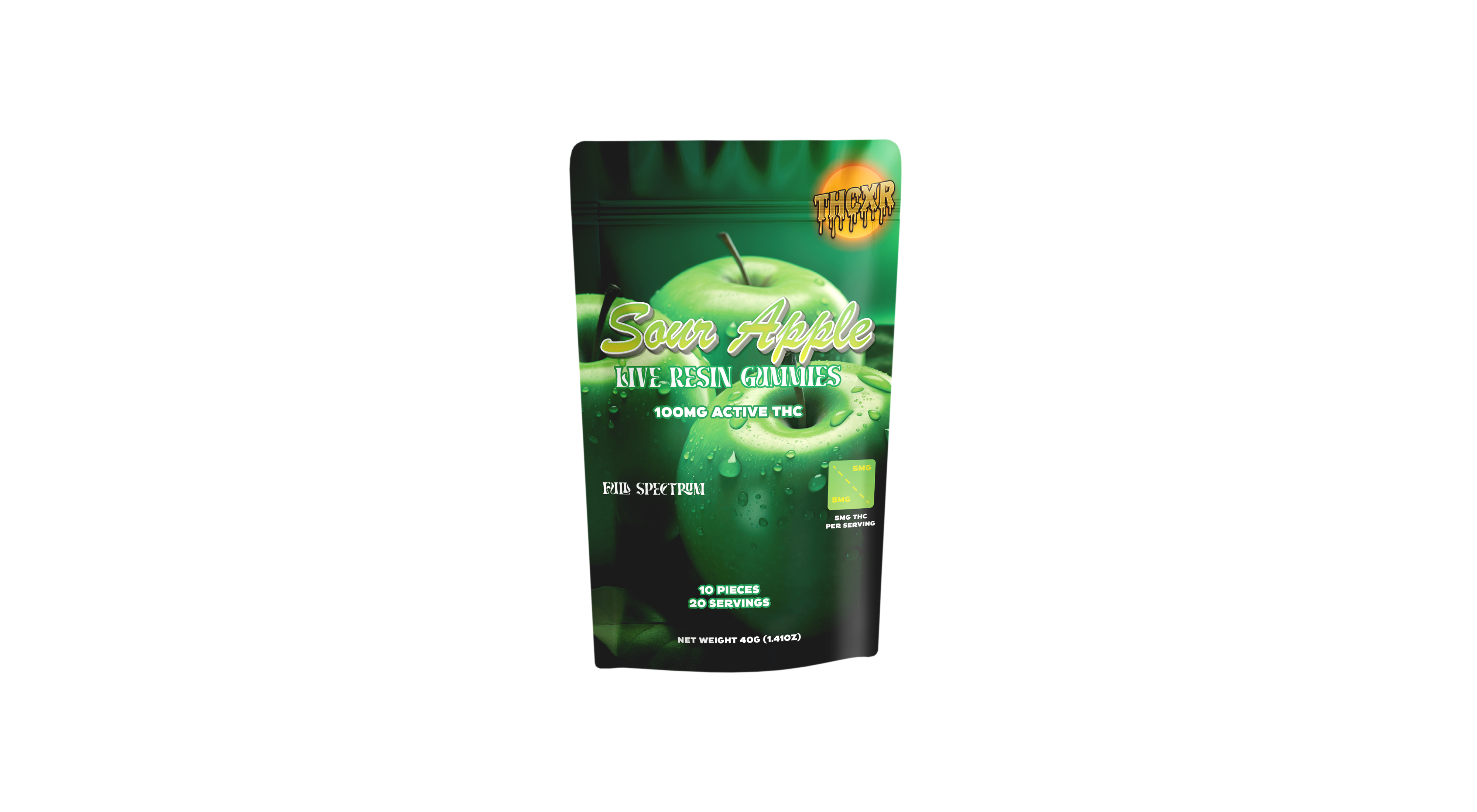 Juicy Sour Green Apple live resin hash gummies